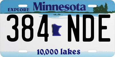 MN license plate 384NDE