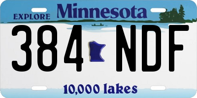 MN license plate 384NDF