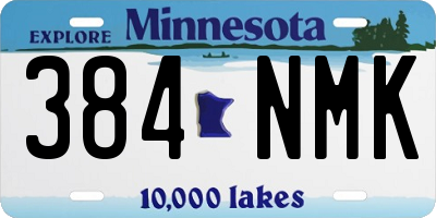 MN license plate 384NMK
