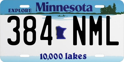 MN license plate 384NML