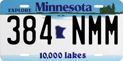 MN license plate 384NMM