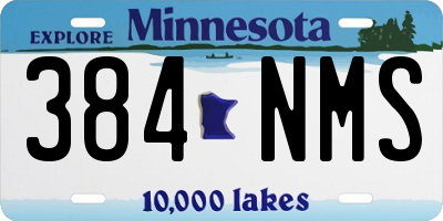 MN license plate 384NMS