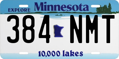 MN license plate 384NMT