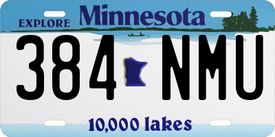 MN license plate 384NMU