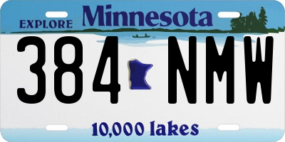 MN license plate 384NMW