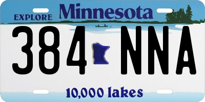MN license plate 384NNA