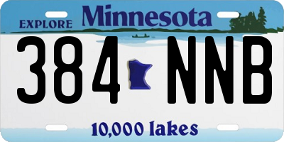 MN license plate 384NNB