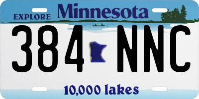 MN license plate 384NNC