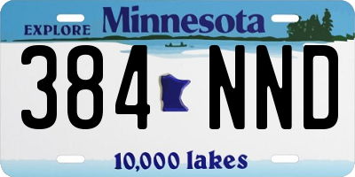 MN license plate 384NND