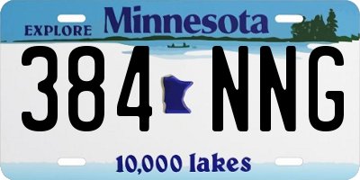 MN license plate 384NNG