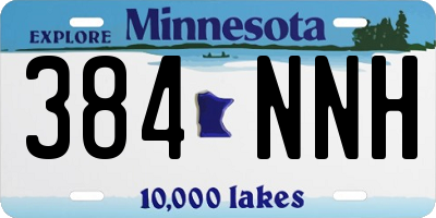 MN license plate 384NNH