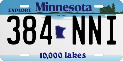 MN license plate 384NNI