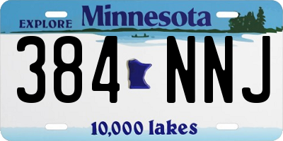 MN license plate 384NNJ
