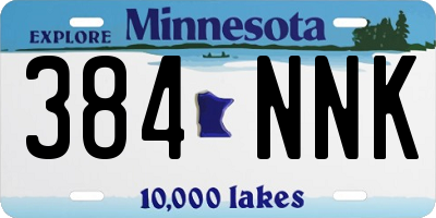 MN license plate 384NNK