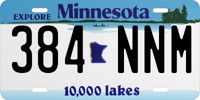 MN license plate 384NNM