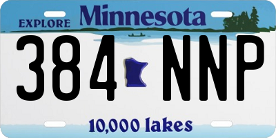 MN license plate 384NNP