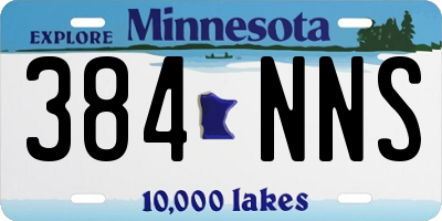 MN license plate 384NNS