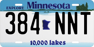 MN license plate 384NNT