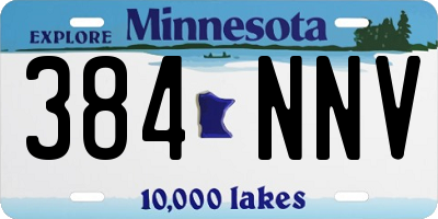 MN license plate 384NNV