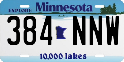 MN license plate 384NNW