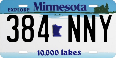 MN license plate 384NNY