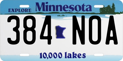 MN license plate 384NOA