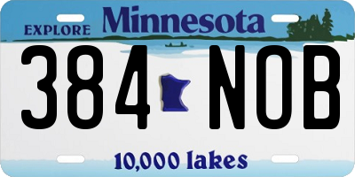 MN license plate 384NOB