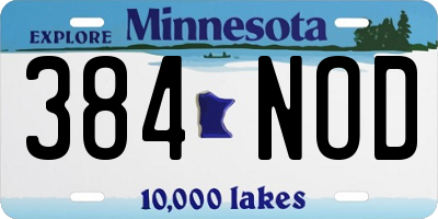 MN license plate 384NOD