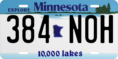MN license plate 384NOH