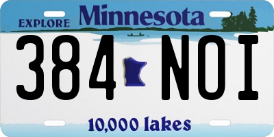 MN license plate 384NOI