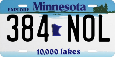 MN license plate 384NOL