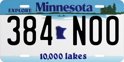 MN license plate 384NOO