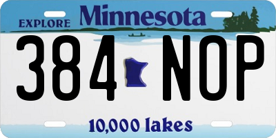 MN license plate 384NOP