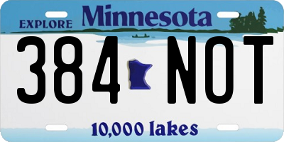 MN license plate 384NOT
