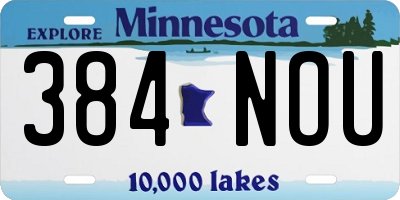 MN license plate 384NOU