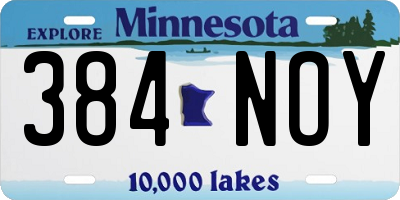 MN license plate 384NOY