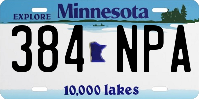 MN license plate 384NPA