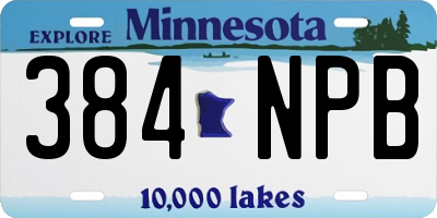 MN license plate 384NPB