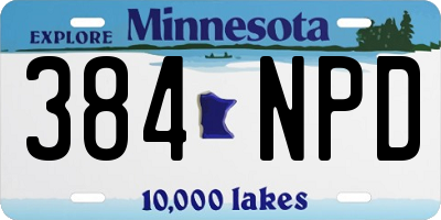 MN license plate 384NPD