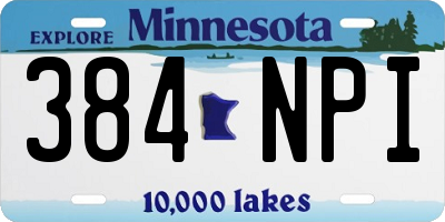 MN license plate 384NPI