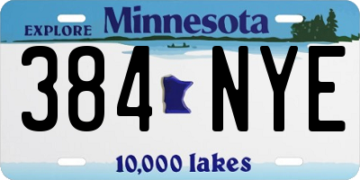 MN license plate 384NYE