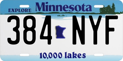 MN license plate 384NYF