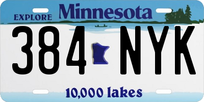 MN license plate 384NYK