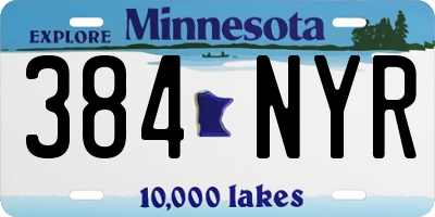 MN license plate 384NYR