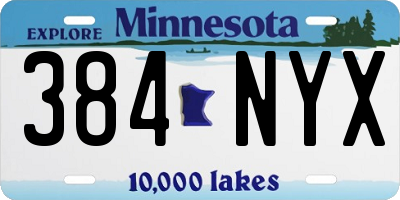 MN license plate 384NYX