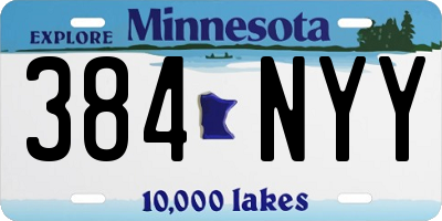 MN license plate 384NYY