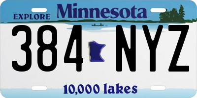 MN license plate 384NYZ