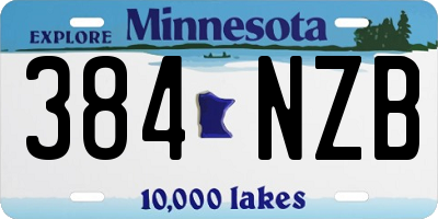 MN license plate 384NZB