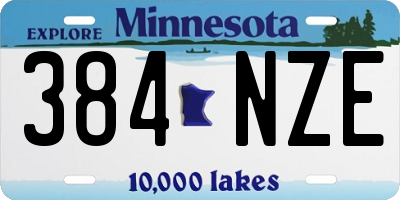 MN license plate 384NZE