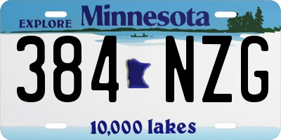 MN license plate 384NZG